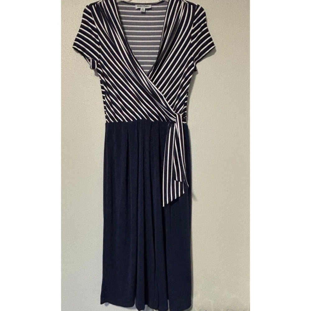 Shelby & Palmer Culotte Romper Jumpsuit Side Tie Navy Blue Size Medium